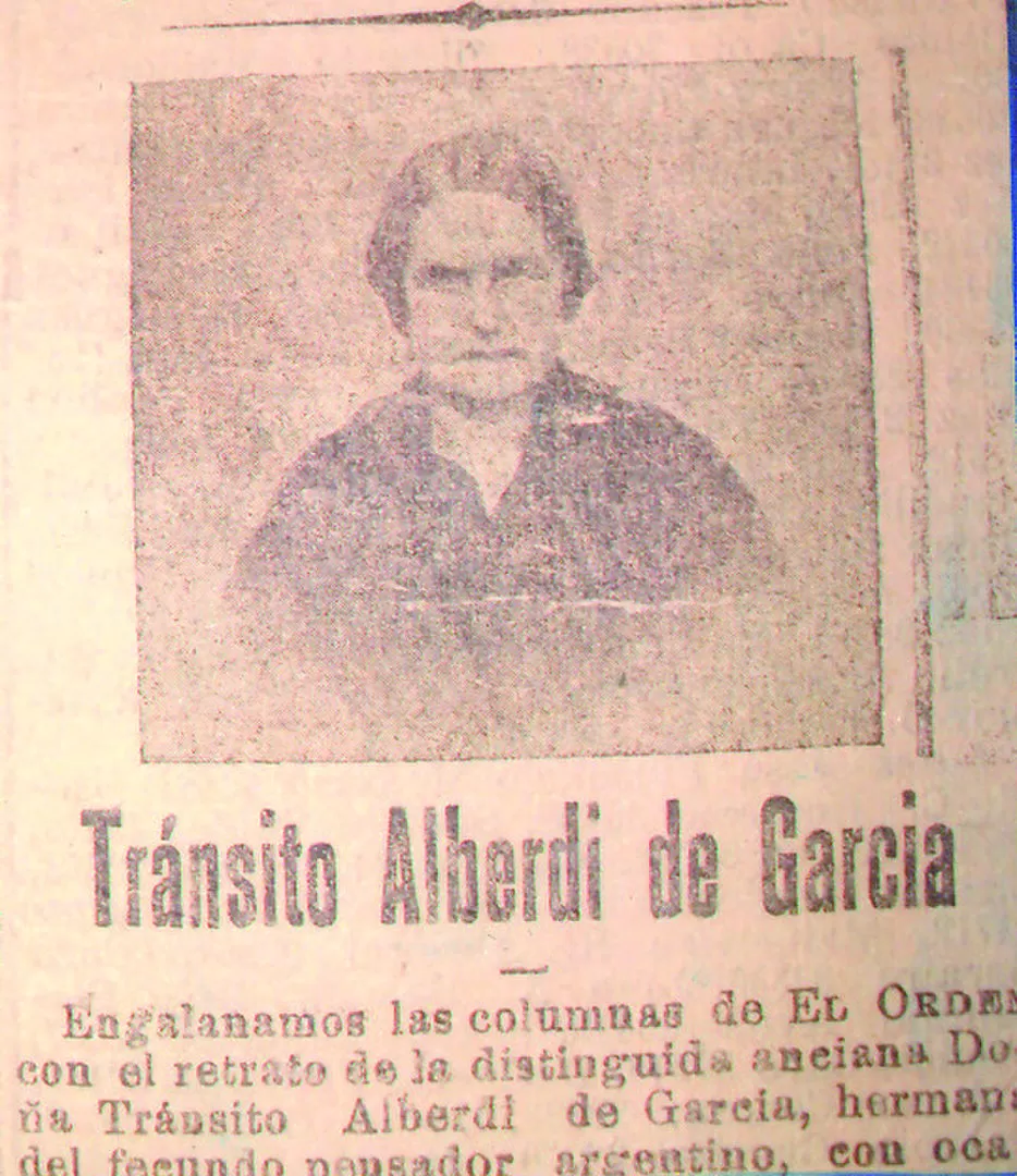 DOÑA TRÁNSITO. “El Orden” publicó, en 1904, esta nada conocida foto de la señora de García en sus últimos años. la gaceta / archivo