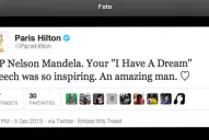 París Hilton quiso honrar a Mandela y citó a Martin Luther King