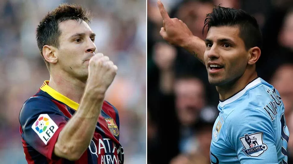 ¿AMIGOS? Messi y Agüero se verán las caras en el choque previsto para febrero de 2014. ARCHIVO REUTERS