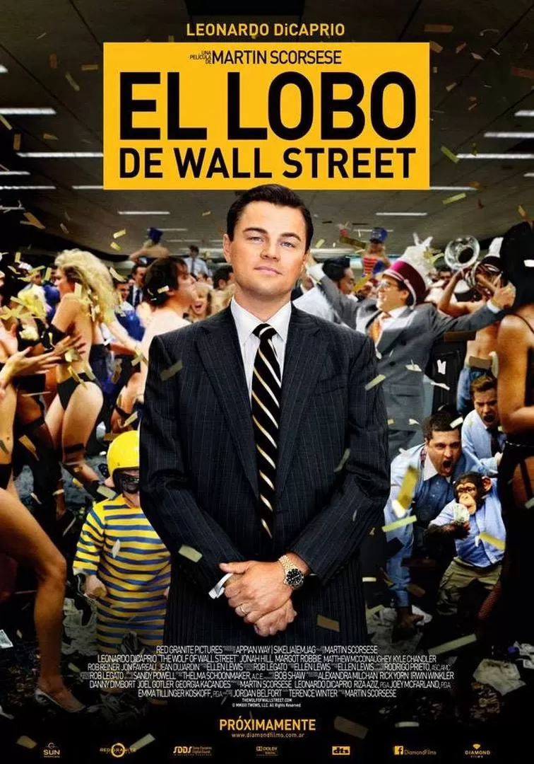 APLAUSOS, POR FAVOR. Leo DiCaprio encarna a Jordan Belfort, el corredor de Bolsa que fue a la cárcel por estafador. En el libro autobiográfico que Belfort escribió en prisión se basó Martin Scorsese para rodar la película.  