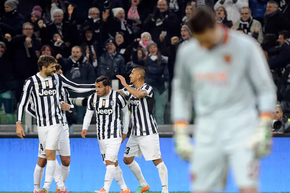 FESTEJO. El partido fue para Juventus, que es puntero en soledad en Italia. REUTERS.