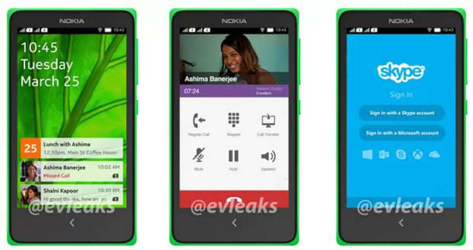 CAMBIO. Así se verían los nuevos Nokia, con sistema operativo Android. FOTO TOMADA DE TWITTER.COM/EVLEAKS