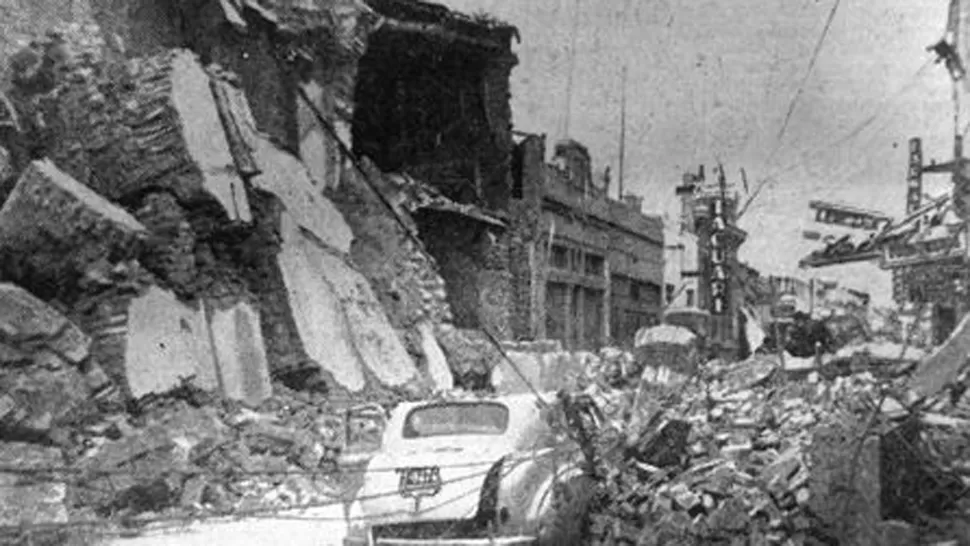 NADA EN PIE. Así quedó San Juan luego del terremoto de hace 70 años. FOTO TOMADA DE TIEMPODESANJUAN.COM.AR