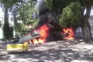 Alberdi: Tabacaleros incendiaron dos camionetas en una protesta