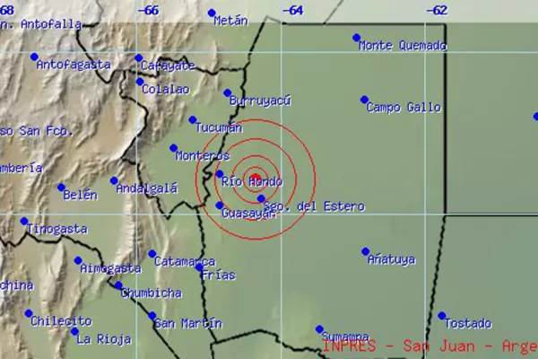 Un temblor de 3.9° de magnitud sacudió a Santiago del Estero