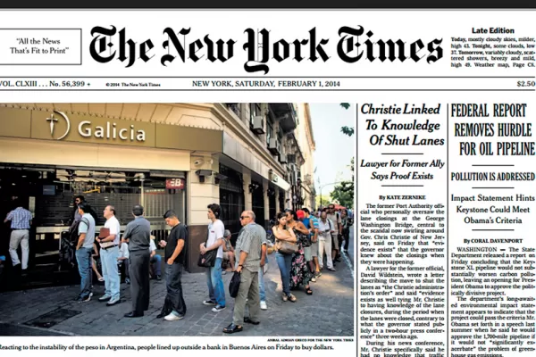 The New York Times analizó la devaluación del peso y el bajo perfil de Cristina Fernández