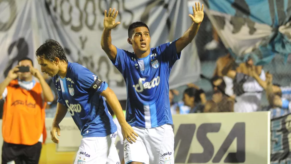 EMOCIONADO. Ontivero marcó su primer gol oficial con la camiseta de Atlético. LA GACETA / FOTO DE HÉCTOR PERALTA