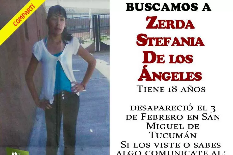 SORPRESA. En la comisaría de Pinto descubrieron que la joven era buscada en Tucumán. FOTO TOMADA DE FACEBOOK.COM/FUNDACIONMARIADELOSANGELESORG