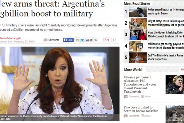 Gran Bretaña, en alerta por la compra de armas de Argentina