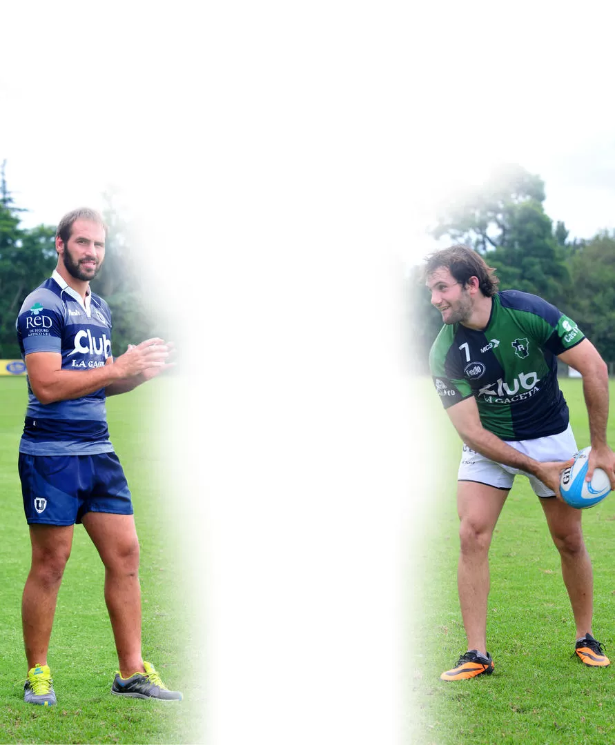SÍMBOLO. Álvaro Galindo, de la U y Lucas Santamarina, de Tucumán Rugby.  