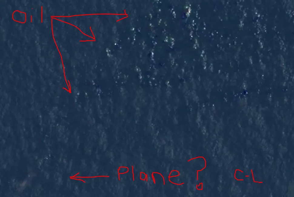 EXTRAÑO. Pese a las indicaciones de Courtney Love, no se distingue el avión malayo en la imagen. FOTO TOMADA DE FACEBOOK