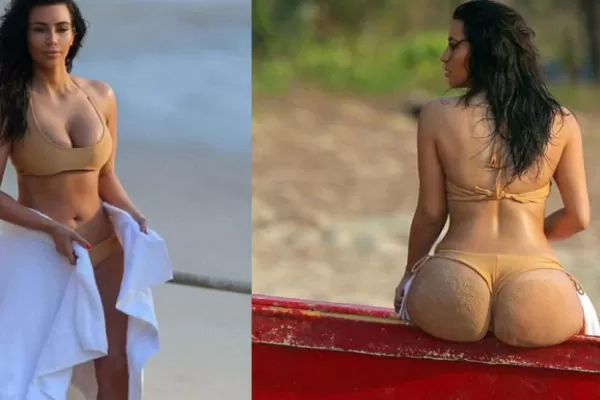 Kim Kardashian muestra sus atributos en una playa tailandesa