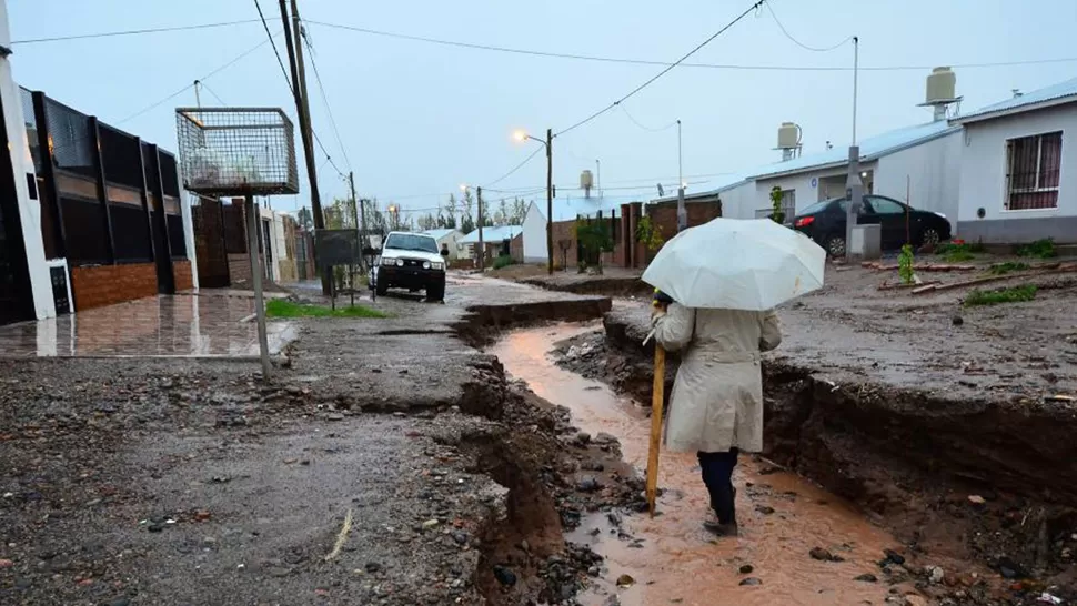 DESASTRE. La inundación hizo estragos en Neuquén. DYN