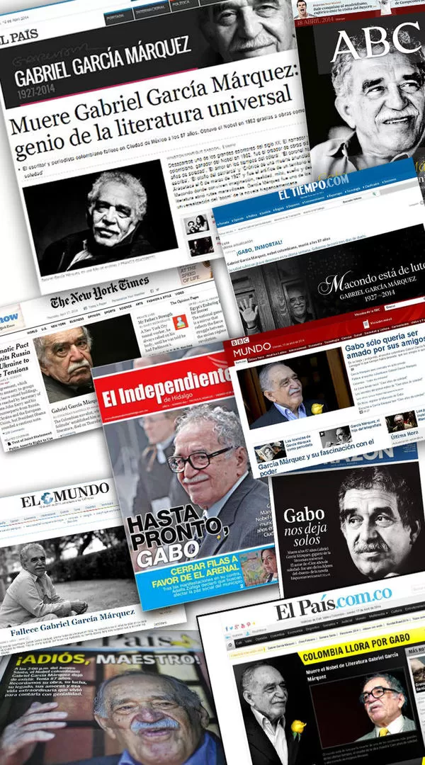 AQUÍ, ALLÁ Y EN TODAS PARTES. La prensa mundial despidió a Gabo.   