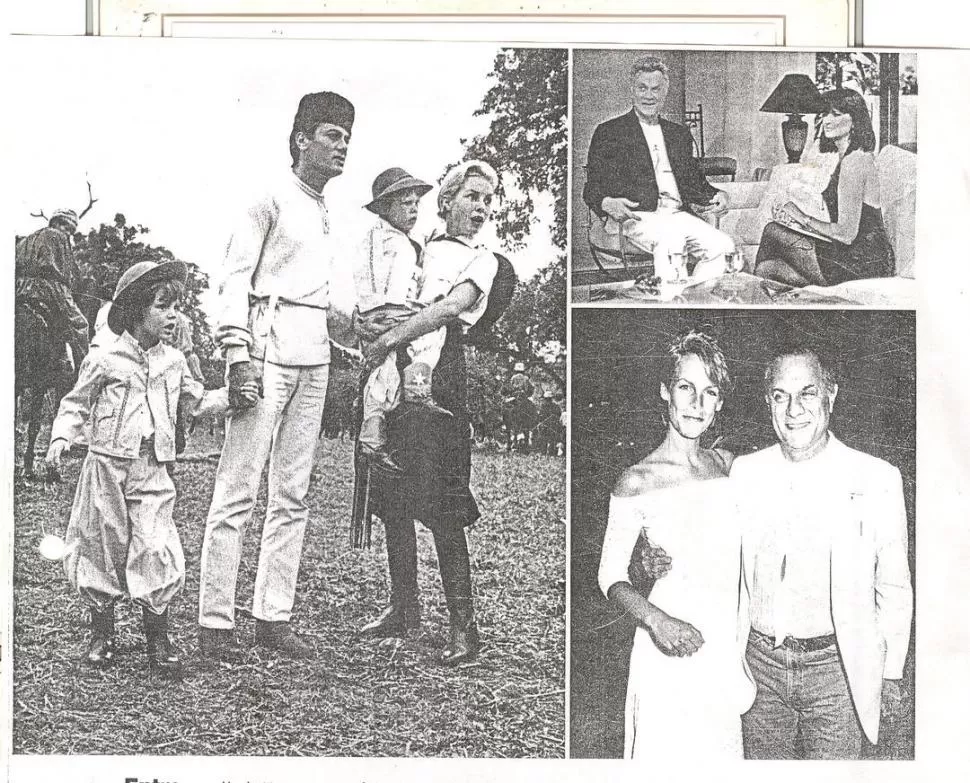 EN SALTA. Tony Curtis junto a su esposa de entonces, Janet Leigh y sus hijas Kelly (izquierda) y Jamie Lee. FOTO GENTILEZA DE RICARDO BRUNETTI