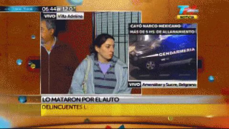 INDIGNACIÓN. La hija del jubilado dijo que los casos de seguridad son constantes en Villa Adelina. CAPTURA DE TV
