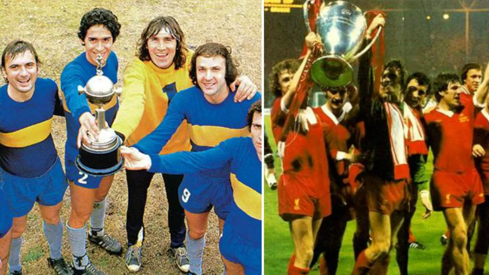 PROTAGONISTAS. Los jugadores de Boca y de Liverpool que no pudieron jugar la final del Intercontinental tras obtener sus respectivas Copas en 1978. 
