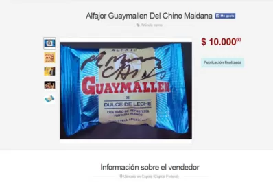 Vendieron un alfajor con la firma de Maidana por internet