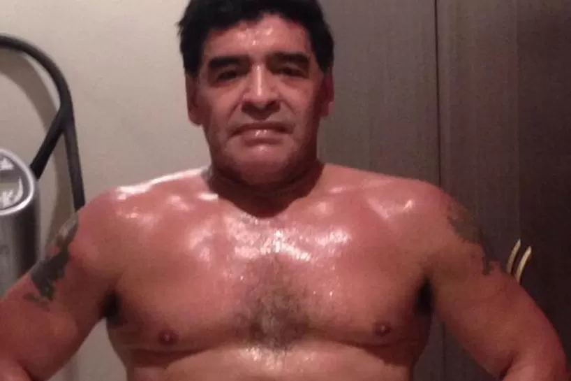 NUEVA ETAPA. Diego Maradona mantiene una rigurosa rutina de entrenamientos. FOTO TOMADA DE TWITTER