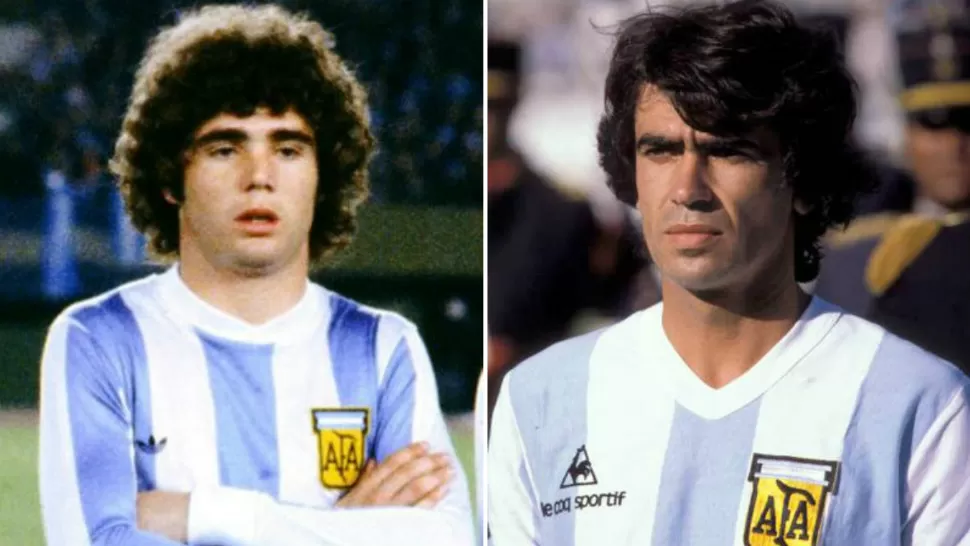 OPINION CALIFICADA. César Tarantini y Jorge Olguín, campeones con Argentina en 1978, e integrantes del plantel mundialista en 1982, estuvieron presentes en el anuncio de la lista y dieron a conocer su opinión.