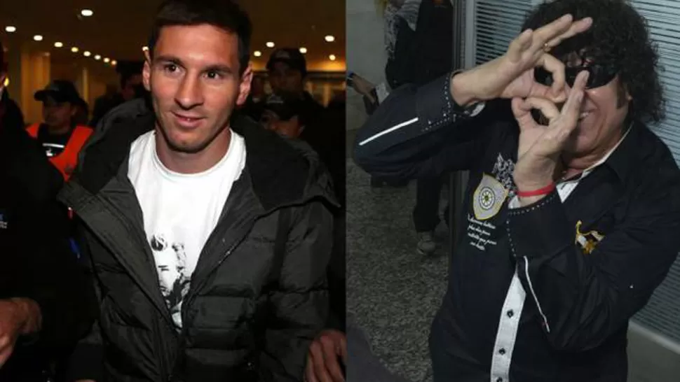 CERCA, PERO LEJOS. Messi y La Mona Jiménez no pegaron onda. FOTO TOMADA DE LAVOZ.COM.AR