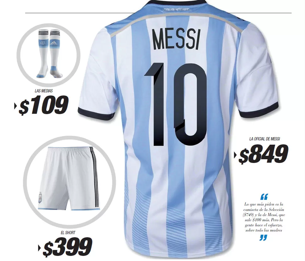 Cuánto cuesta vestirse de Messi para Brasil 2014
