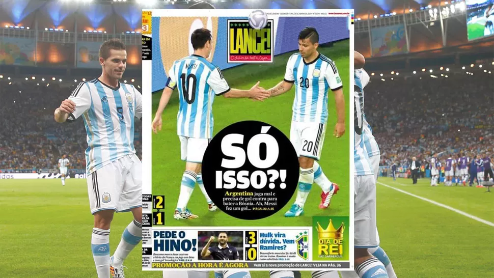 DE REOJO. El deportivo brasileño esperaba más del equipo que lidera Messi. FOTO TOMADA DE LANCENET.COM.BR