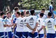 Di María, el único ausente en el entrenamiento