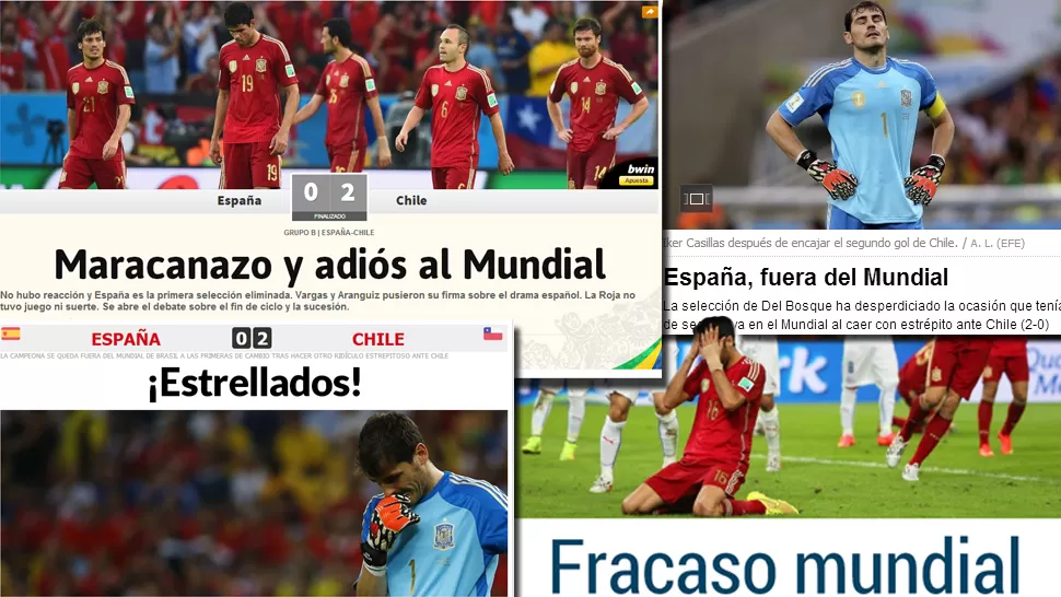 Los diarios españoles lamentan la eliminación de la Roja