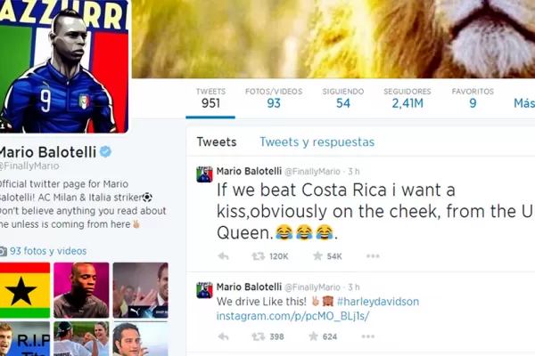 Balotelli quiere un beso de la reina de Inglaterra