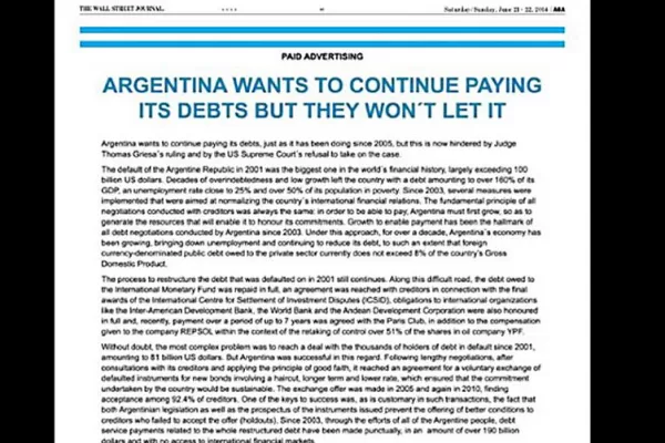 El Gobierno reafirma su voluntad de pago