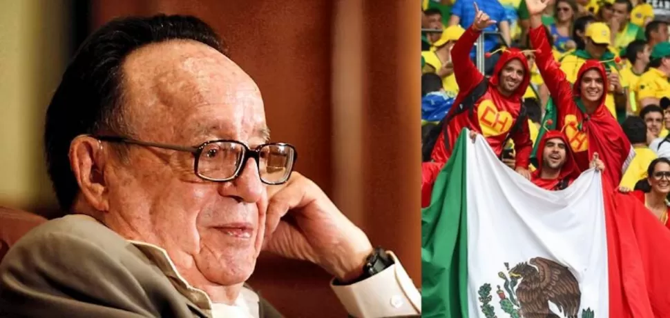 Roberto Gómez Bolaños se emocionó al ver al Chapulín Colorado en la hinchada de México