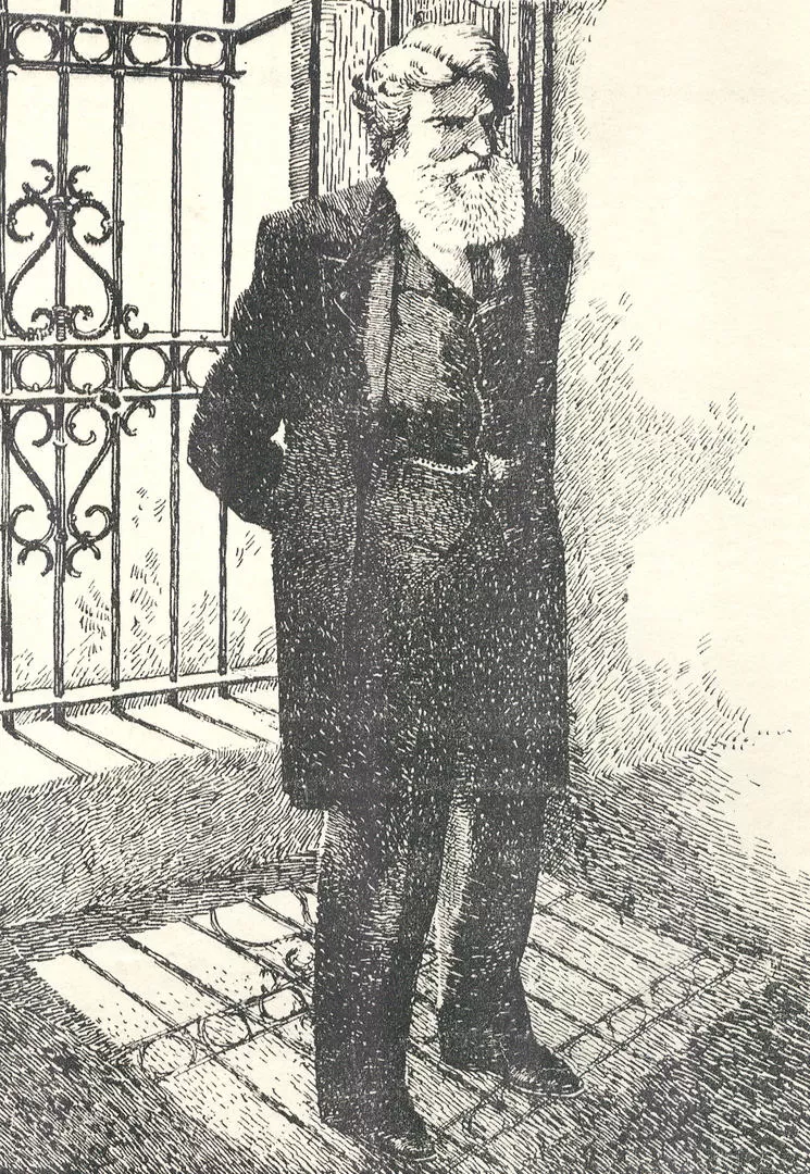 CELEDONIO GUTIÉRREZ. El gobernador de Tucumán de 1850, en un dibujo de Ricardo Saravia. la gaceta / archivo