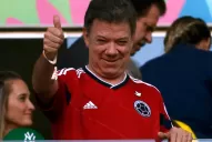 El presidente Santos alentó a Colombia desde el estadio