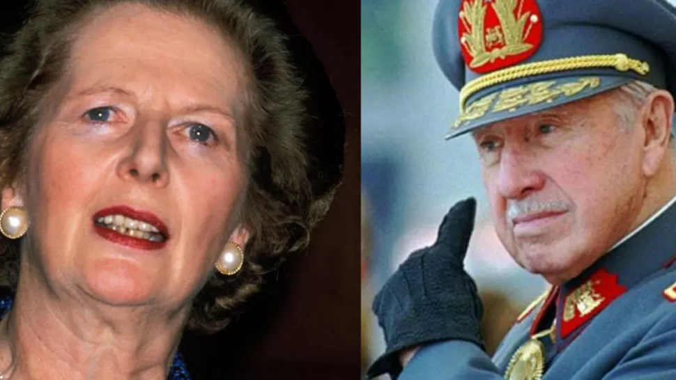 ALIADOS. Margaret Thatcher y Augusto Pinochet mantenían una relación cordial. FOTO TOMADA ARISTEGUINOTICIAS.COM