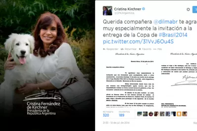 Cristina confirmó que no irá a Brasil para alentar a la Argentina en la final