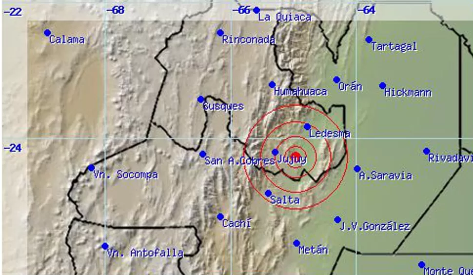Un temblor de 4,5 grados sacudió a Salta y a Jujuy
