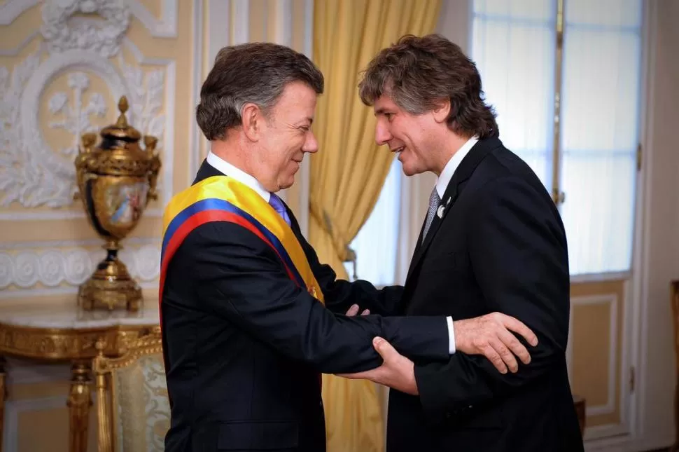EN COLOMBIA. Boudou representó a la Argentina en la asunción del segundo mandato del presidente Santos. télam