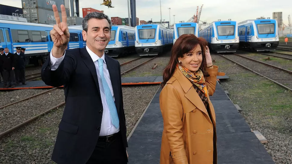 JUNTOS. La presidenta Cristina Fernández, acompañada por el ministro del Interior y Transporte, Florencio Randazzo. TÉLAM