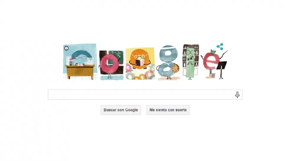 DOODLE. Google saluda a los maestros en su día. CAPTURA DE PANTALLA.-