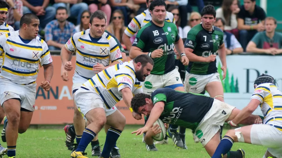 DURO DUELO. Tucumán Rugby le ganó a Lawn Tennis 37 a 34 en un partido muy parejo. LA GACETA / FOTO DE DIEGO ARAOZ