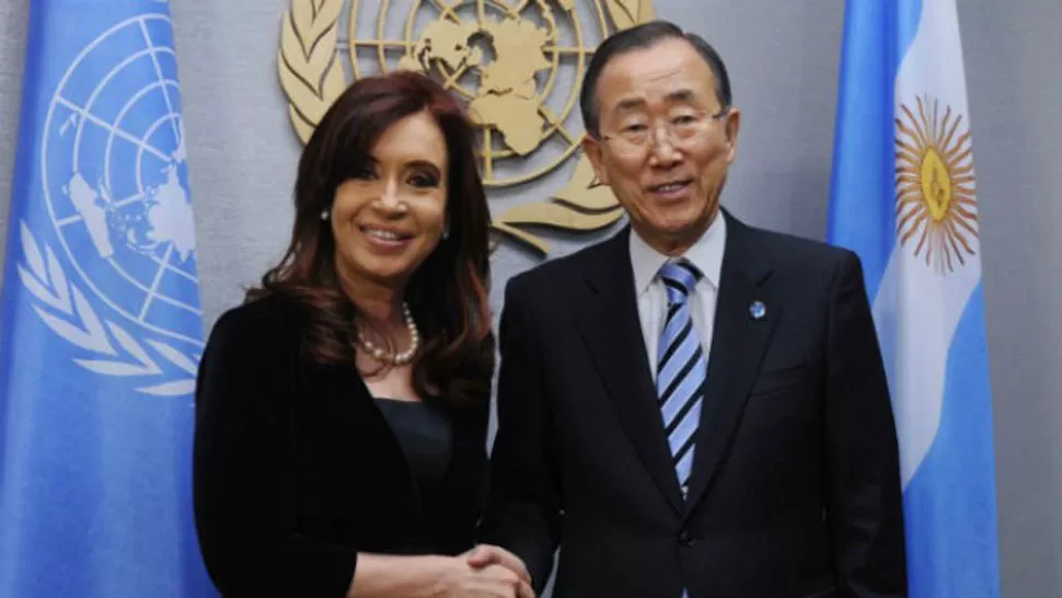 ARCHIVO. El último encuentro entre Cristina y Ban ki-moon había sido en septiembre de 2012. TÉLAM