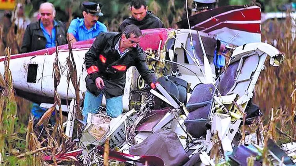TRAGEDIA. El helicóptero de Menem Juniors cayó en 1995. FOTO TOMADA DE LANACION.COM.AR