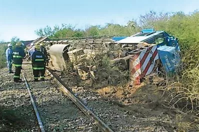 Descarriló un tren cargado con azúcar, en Frías