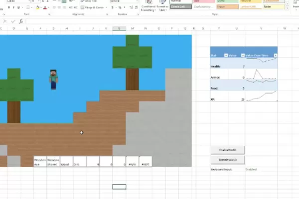 Ya se puede jugar Minecraft en Microsoft Excel