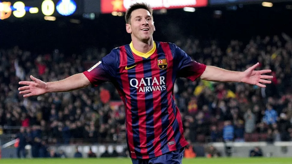 POSTAL. Ya es un clásico: Messi promedia más de un festejo cada siete días. AP