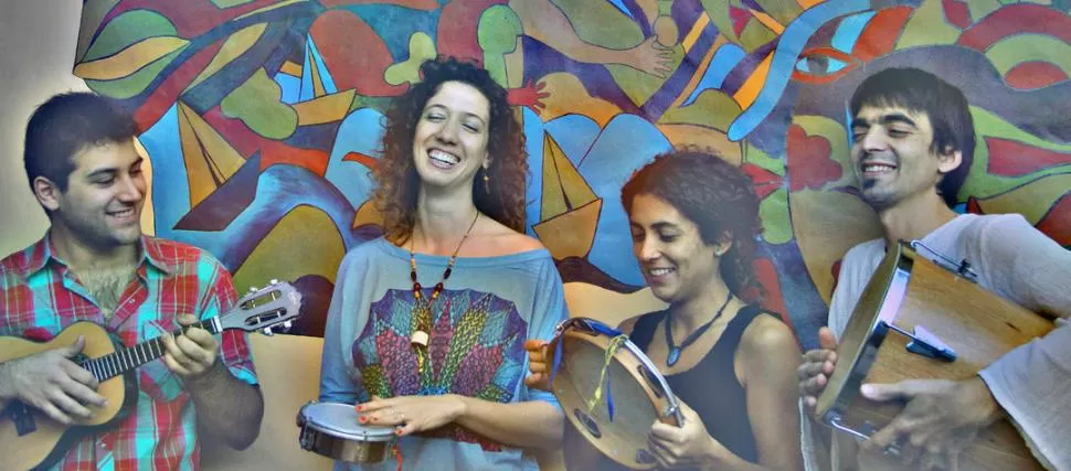 SAIDEIRA. El cuarteto, que interpreta música tropical, está integrado por Darío Acosta Teich, Timna Comedi, Mariana Ferrari y Manolo Alonso. prensa ente cultural de tucumán 