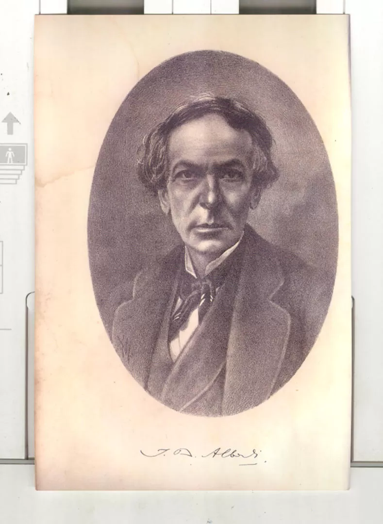 JUAN BAUTISTA ALBERDI. Consideraba “bueno” este retrato suyo, que Mariano Pelliza insertó en la biografía de 1874.  la gaceta / archivo