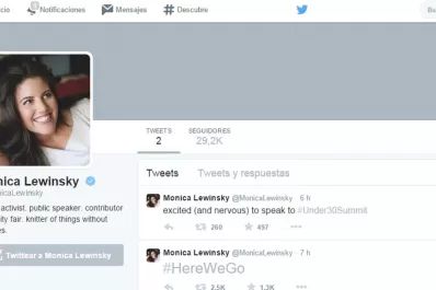 Monica Lewinsky, la ex amante de Bill Clinton, se unió a Twitter