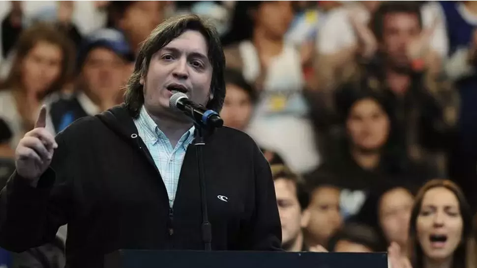EN ARGENTINOS JUNIORS. En el video se observan momentos del discurso que Máximo Kirchner pronunció el mes pasado. LA GACETA